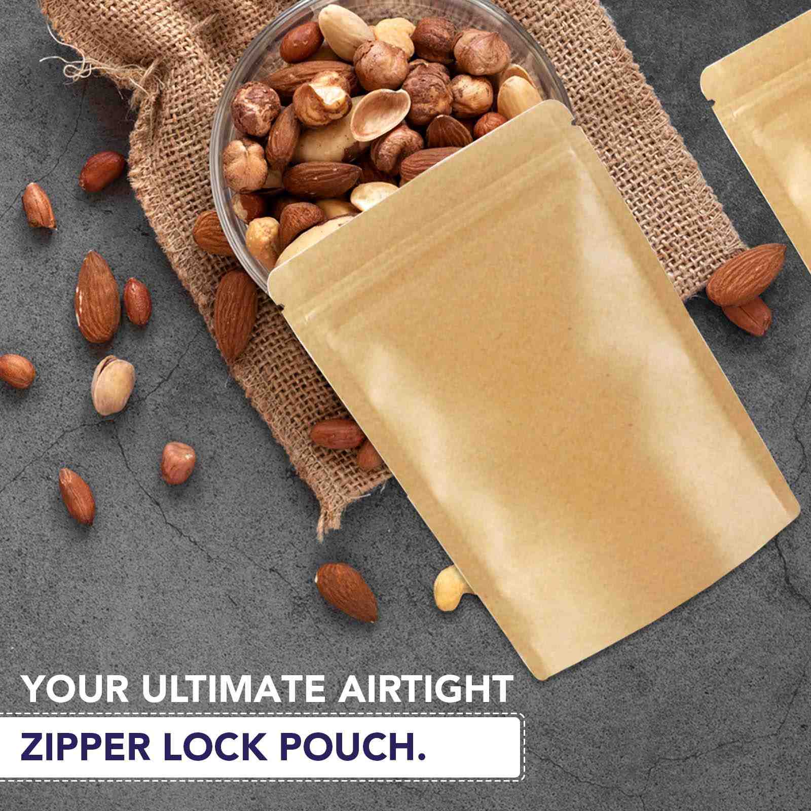 Both Side Kraft Paper Stand Up Zipper Pouch - Image 41