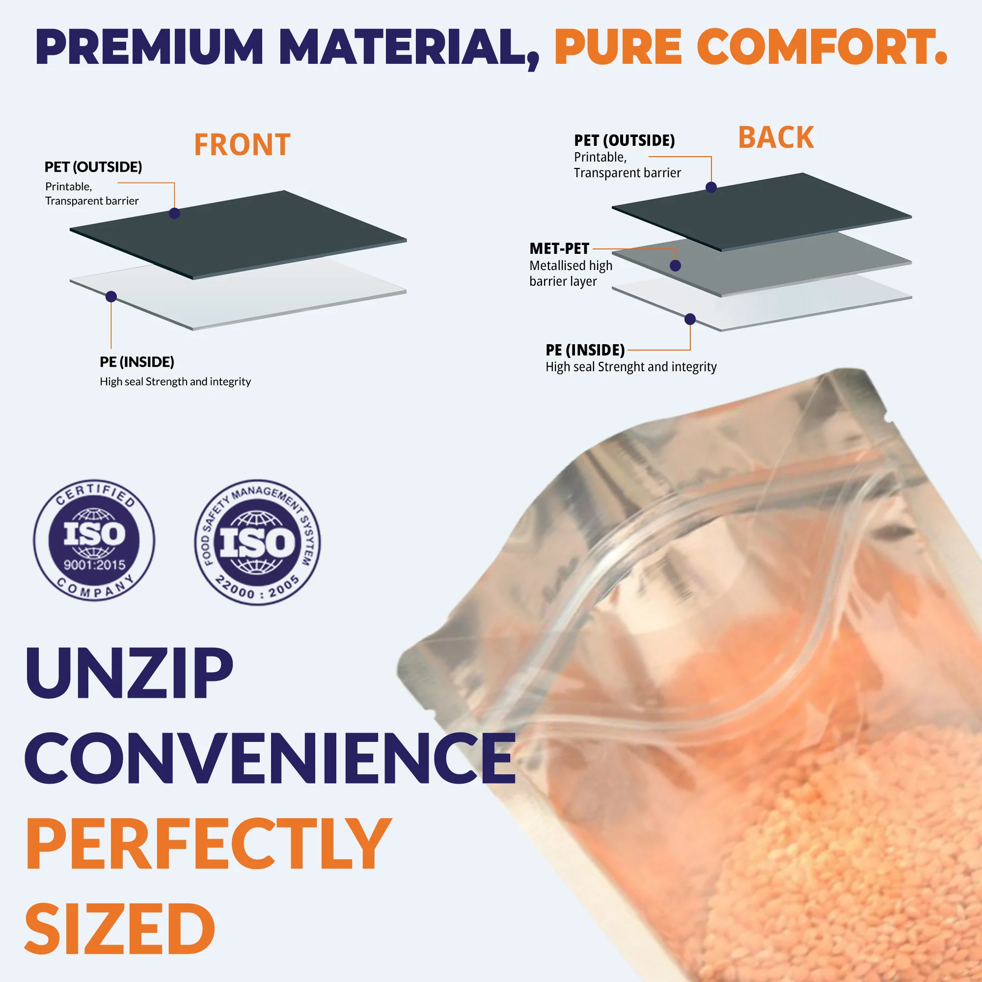 Clear /Gloss Silver Stand Up Zipper Pouch - Image 14