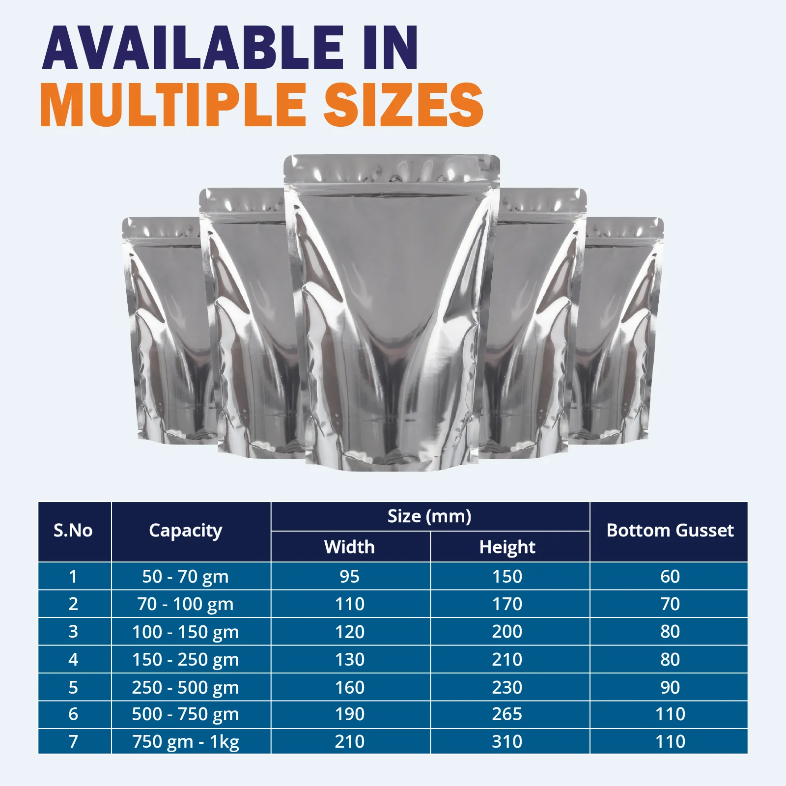 Both Side Gloss Silver Stand Up Zipper Pouch - Image 40