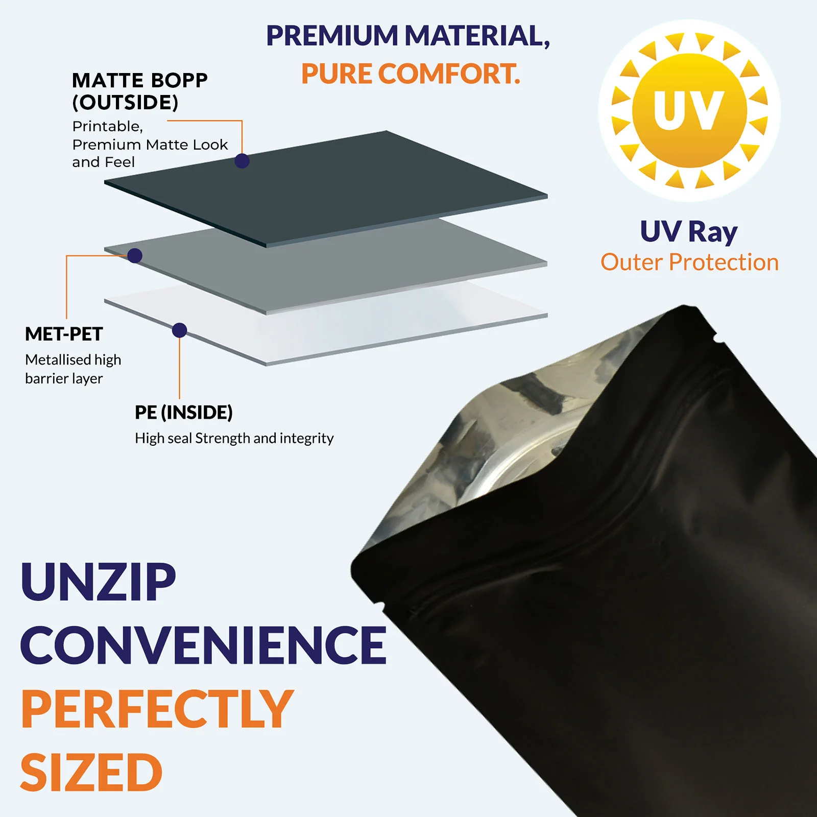 Both Side Matte Black Stand Up Zipper Pouch - Image 14