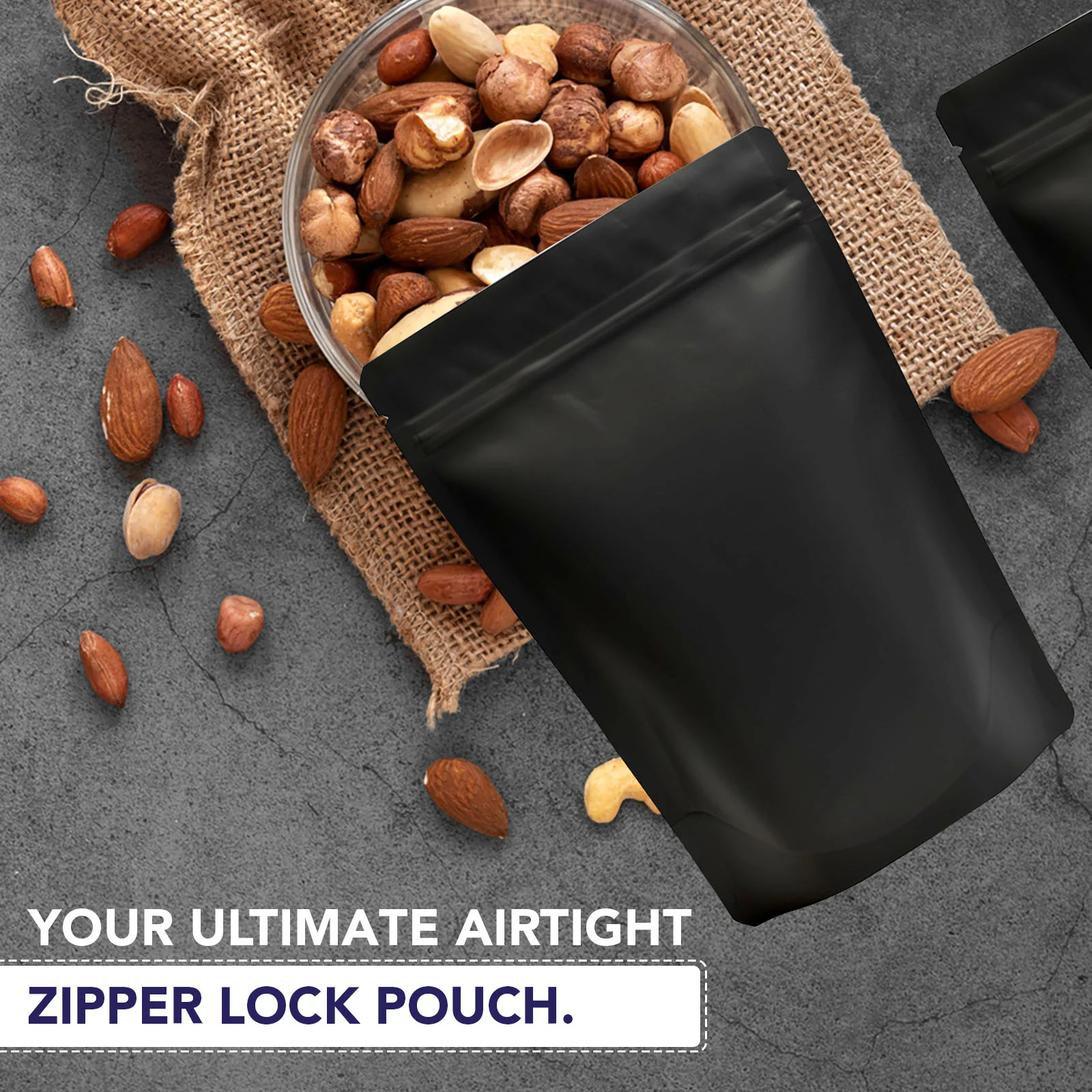 Both Side Matte Black Stand Up Zipper Pouch - Image 49
