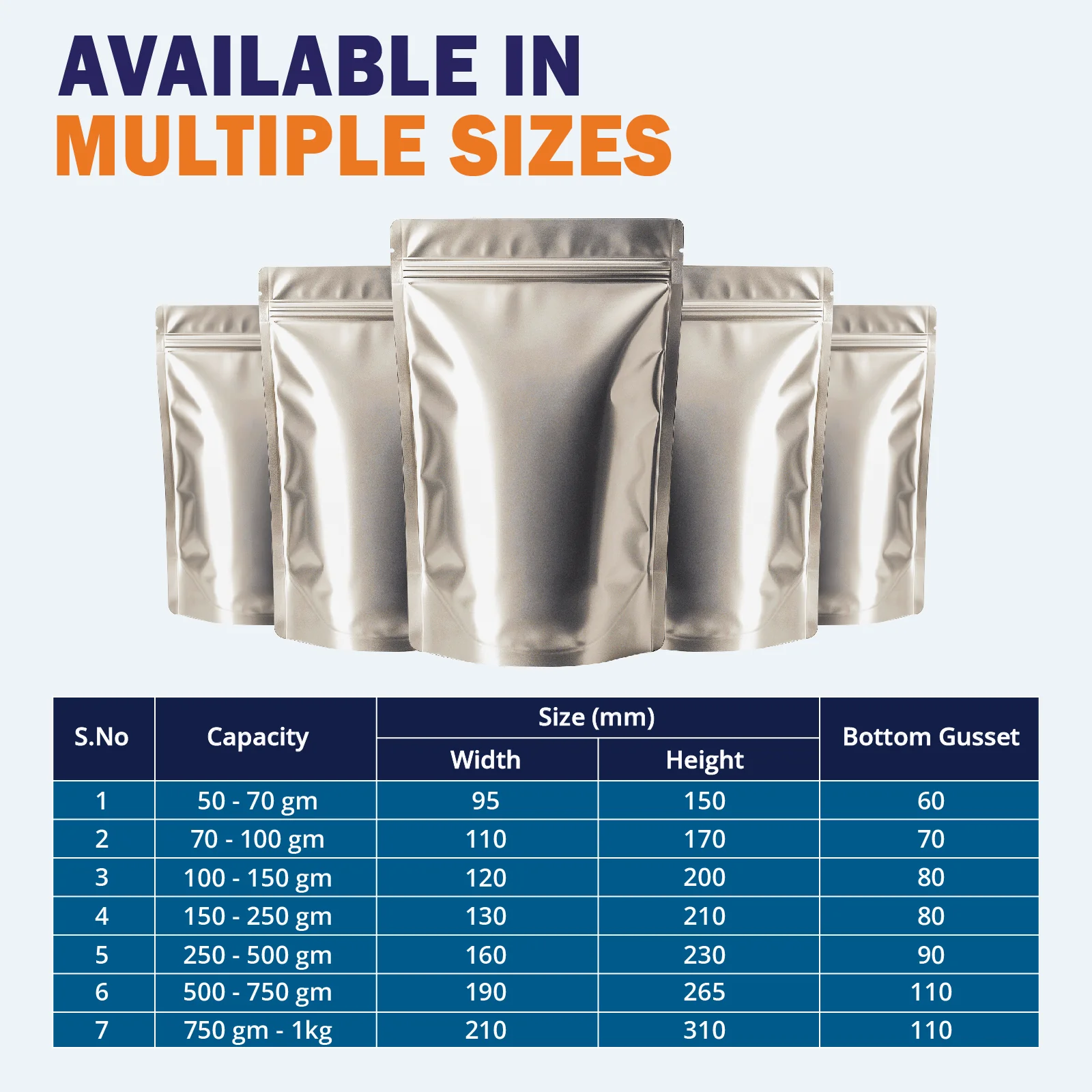 Both Side Matte Silver Stand Up Zipper Pouch - Image 40