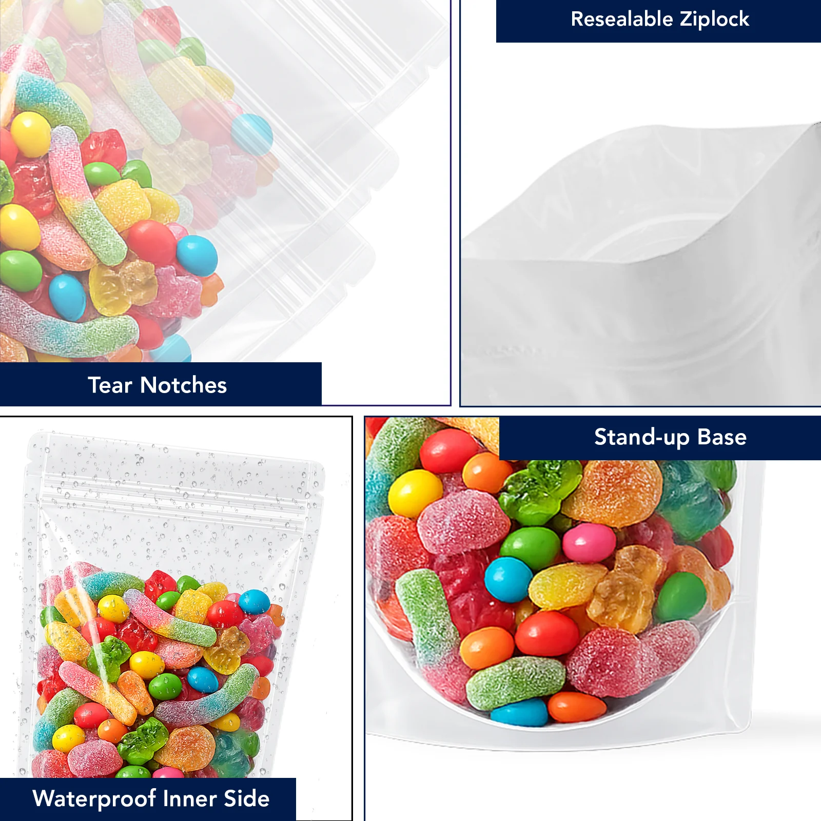 Both Side Transparent Stand Up Zipper Pouch - Image 41